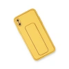 İphone Xs Max Kılıf Coco Deri Standlı Kapak - Sarı