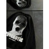 Kadın 3 iplik Kışlık Bisiklet Yaka Baskılı SweatShirt - Siyah