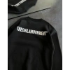 Kadın 3 iplik Kışlık pamuklu Bisiklet Yaka Oversize Baskılı SweatShirt - Siyah