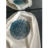 Kadın 3 İplik Pamuklu Bisiklet Yaka Baskılı SweatShirt - Beyaz