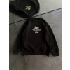 Kadın 3 iplik Pamuklu Bisiklet Yaka Baskılı SweatShirt - Siyah
