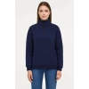 Kadın 3 İplik Pamuklu Dık Yaka Yarım Fermuarlı SweatShirt - Lacivert