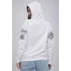 Kadın 3 İplik Pamuklu Kapüşonlu Baskılı SweatShirt hoodie - Beyaz