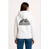 Kadın 3 İplik Pamuklu Kapüşonlu Hoodie Sweatshirt Nihilist Penguen Baskılı - Beyaz
