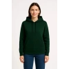 Kadın 3 İplik Pamuklu Kapüşonlu Kanguru Cepli Sweatshirt hoodie - Haki