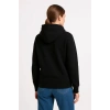 Kadın 3 İplik Pamuklu Kapüşonlu Kanguru Cepli Sweatshirt hoodie - Siyah