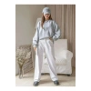 Kadın 3 İplik Pamuklu Oversize Yarım Fermuarlı Yakalı Basic Sweatshirt - Gri