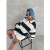 Kadın 3 iplik Pamuklu Parçalı Yakalı SweatShirt - Yeşil