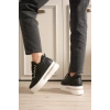 Kadın 8cm Boy Uzatan Gizli Topuklu Siyah Spor Ayakkabı TR04MS01A