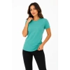 Kadın Basic Tişört Bisiklet Yaka Kısa Kol Günlük Yazlık Slim fit T-Shirt - Su Yeşili