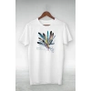 Kadın Baskılı T-Shirt Kısa Kol Bisiklet Yaka Oversize Rahat Kalıp Tişört - Beyaz
