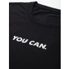 Kadın Baskılı T-Shirt Kısa Kol Bisiklet Yaka Oversize Rahat Kalıp Tişört - Siyah