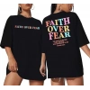 Kadın Baskılı T-Shirt Kısa Kol Bisiklet Yaka Oversize Rahat Kalıp Tişört - Siyah