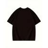 Kadın Baskılı Tişört Bisiklet yaka yazlık Kısa Kol oversize t-shirt - Siyah