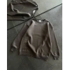 Kadın Bisiklet Yaka 3 İplik Pamuklu Basic SweatShirt - Füme