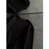 Kadın Bisiklet Yaka 3 İplik Pamuklu Basic SweatShirt - Siyah