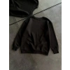 Kadın Bisiklet Yaka 3 İplik Pamuklu Basic SweatShirt - Siyah