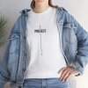 Kadın Bisiklet Yaka Baskılı  Kısa kol T-Shirt - Beyaz