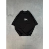 kadın Bisiklet Yaka Baskılı Oversize  Kısa kol T-Shirt - Siyah