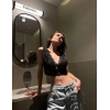 Kadın Dantel Bralet Crop Sütyen V Yaka Askılı Şık Esnek Rahat - Siyah