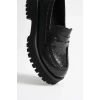 Kadın Günlük Siyah Kroko Loafer Ayakkabı TR10MS02G