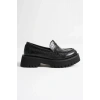 Kadın Günlük Siyah Kroko Loafer Ayakkabı TR10MS02G