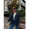 Kadın Jeans Detaylı Cıtcıtlı Ceket Mont - Lacivert