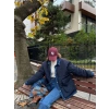 Kadın Jeans Detaylı Cıtcıtlı Ceket Mont - Lacivert