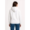 Kadın Kapüşonlu Kanguru Cepli 3 İplik Pamuklu Oversize Hoodie Sweatshirt - Beyaz