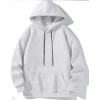 Kadın Kapüşonlu Kanguru Cepli 3 İplik Pamuklu Oversize Hoodie Sweatshirt -  Gri