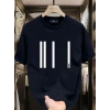 Kadın Kısa Kol Yazlık Tişört Bisiklet Yaka Baskılı Oversize T-Shirt - Siyah