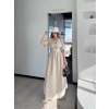 Kadın Kısa Kollu Uzun Elbise - Kırık Beyaz
