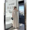 Kadın Kısa Kollu Uzun Elbise - Kırık Beyaz