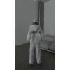 Kadın Nakış İşlemeli 3 İplik Pamuklu Sweat Alt-Üst Takım- Beyaz