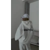 Kadın Nakış İşlemeli 3 İplik Pamuklu Sweat Alt-Üst Takım- Beyaz