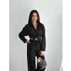 Kadın Nakışlı Uzun Kollu Gömlek - Siyah