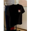 Kadın Ön ve Arka Baskılı T-Shirt Kısa Kol Bisiklet Yaka Regular Fit Tişört - Siyah
