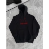 Kadın Oversize Kapüşonlu Cepli Baskılı 3 İplik Pamuklu Hoodie Sweatshirt - Siyah