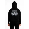 Kadın Oversize Kapüşonlu Cepli Baskılı 3 İplik Pamuklu Hoodie Sweatshirt - Siyah