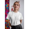 Kadın Özel Baskılı Modern Fit %100 Pamuk Bisiklet Yaka T-Shirt