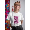 KADIN Özel Baskılı Modern Fit %100 Pamuk Bisiklet Yaka T-Shirt