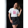 Kadın Özel Baskılı Modern Fit %100 Pamuk Bisiklet Yaka T-Shirt