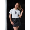 Kadın Özel Baskılı Modern Fit %100 Pamuk Bisiklet Yaka T-Shirt