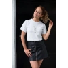 Kadın Özel Baskılı Modern Fit %100 Pamuk Bisiklet Yaka T-Shirt