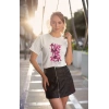 KADIN Özel Baskılı Modern Fit %100 Pamuk Bisiklet Yaka T-Shirt