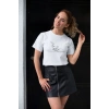 Kadın Özel Baskılı Modern Fit %100 Pamuk Bisiklet Yaka T-Shirt