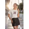 Kadın Özel Baskılı Modern Fit %100 Pamuk Bisiklet Yaka T-Shirt