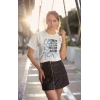 KADIN Özel Baskılı Modern Fit %100 Pamuk Bisiklet Yaka T-Shirt