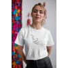 Kadın Özel Baskılı Modern Fit %100 Pamuk Bisiklet Yaka T-Shirt