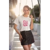 Kadın Özel Baskılı Modern Fit %100 Pamuk Bisiklet Yaka T-Shirt